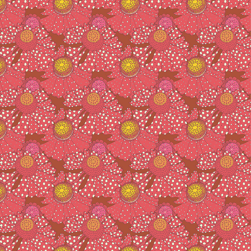 SUNSHINE BY SALLY KELLY - POLKA FLOWER - CRIMSON