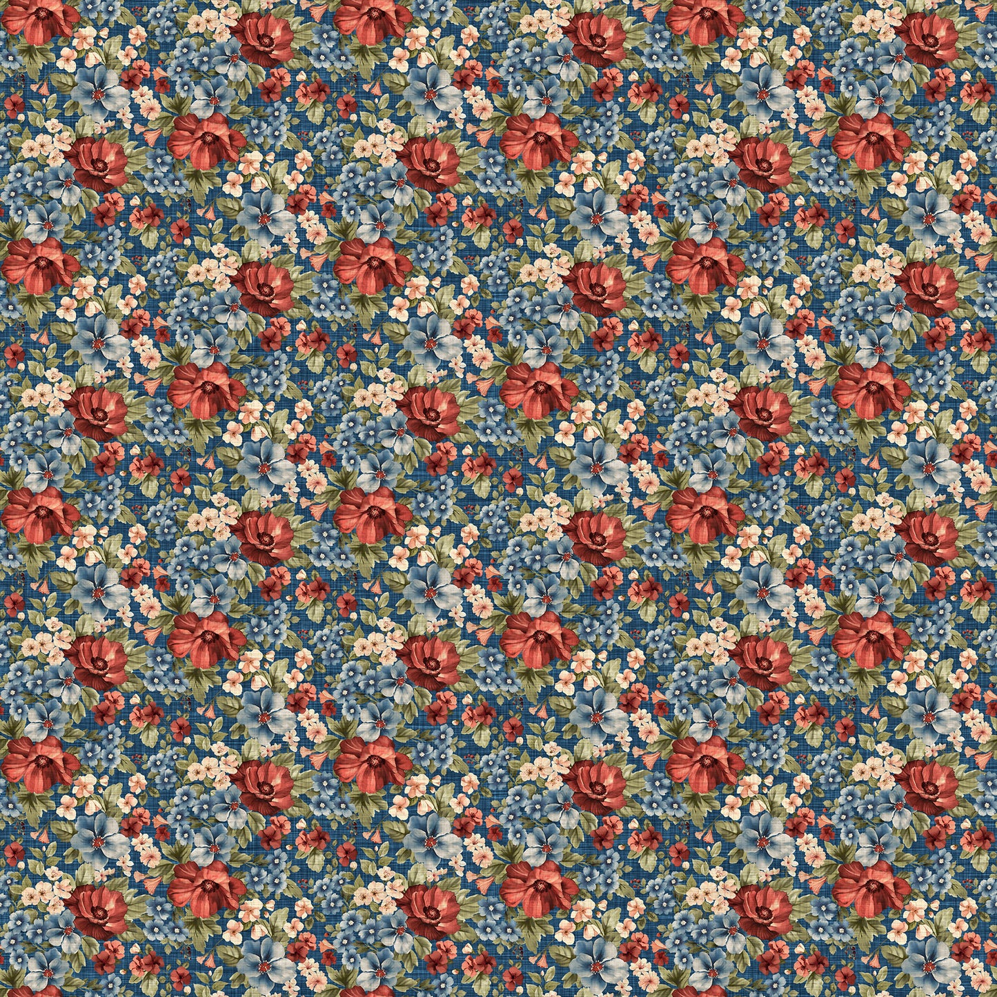 FARMHOUSE SAMPLER - PACKED FLORAL NAVY