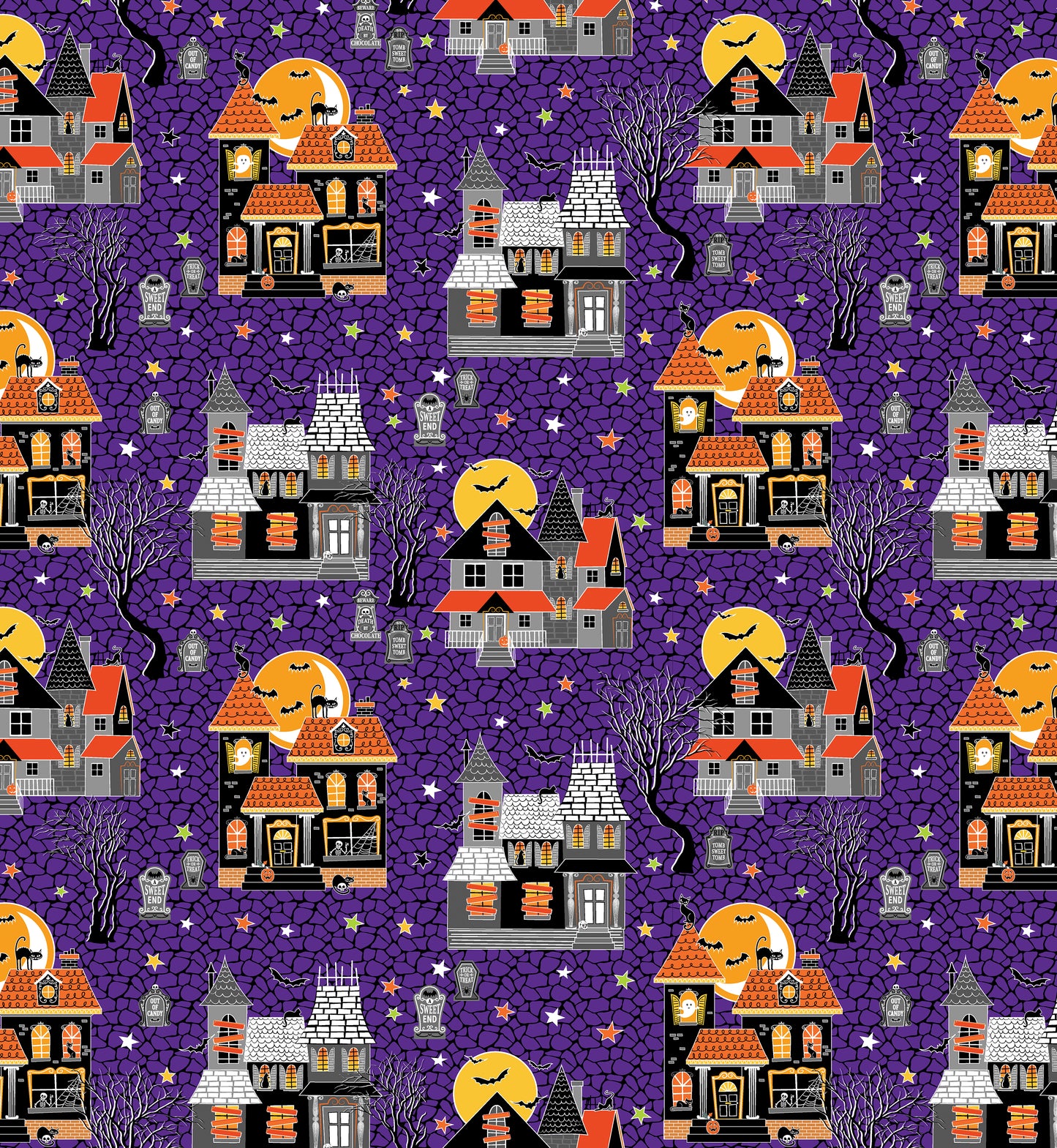 GLOW-O-WEEN - HAUNTED HOUSES PURPLE