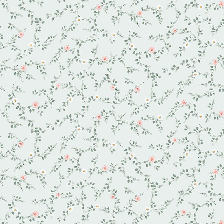 TILL THE COWS COME HOME - TINY FLORAL VINE BLUE