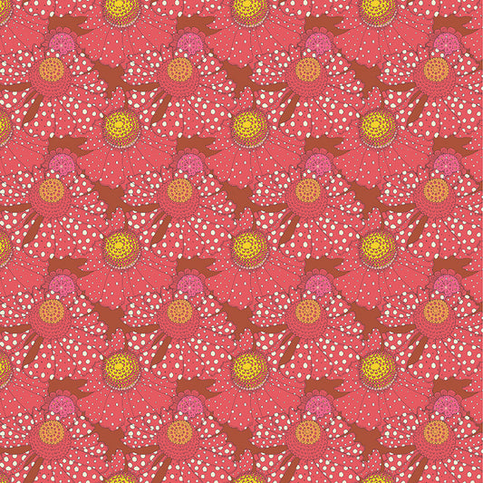 SUNSHINE BY SALLY KELLY - POLKA FLOWER - CRIMSON