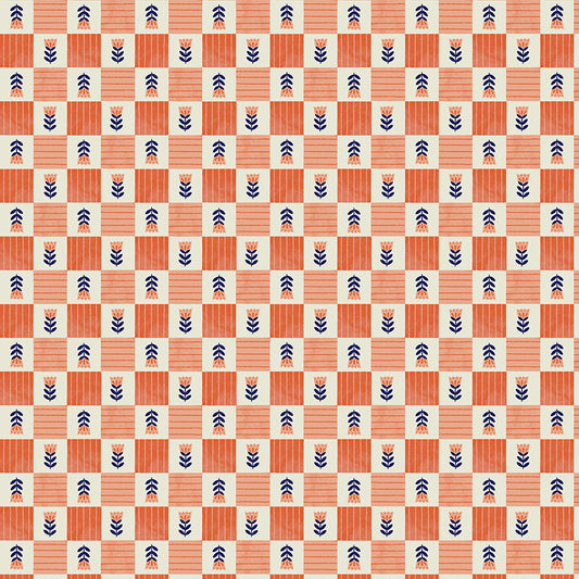 FOLKY CHICKEN - TULIP CHECK CORAL