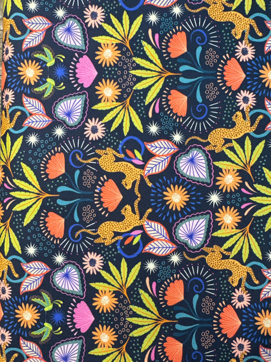 LEWIS & IRENE MIRRORED JAGUAR ON DARK BLUE