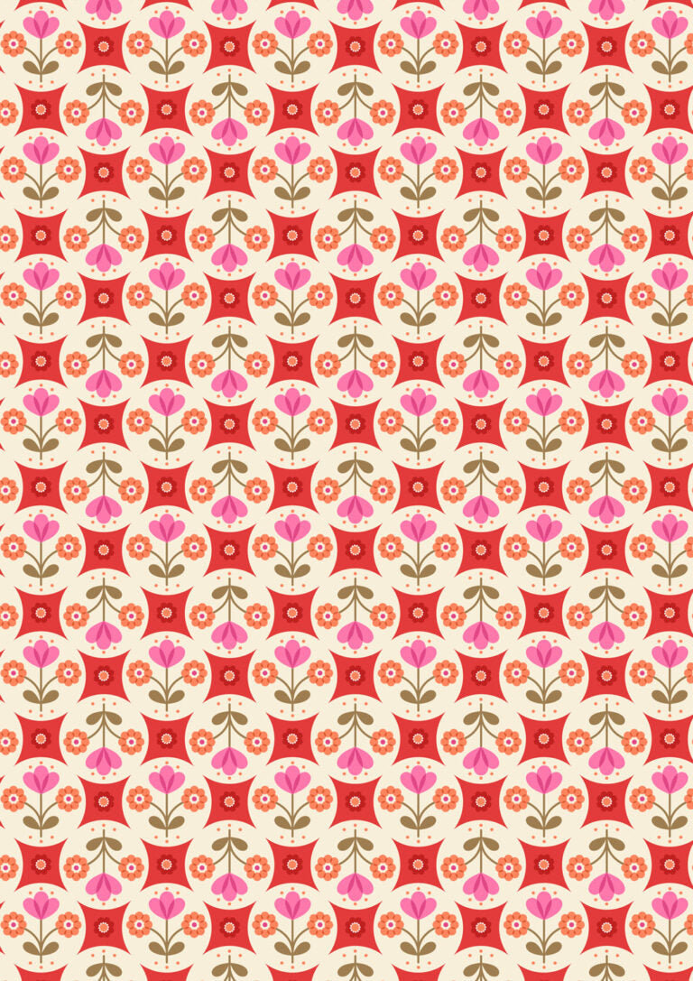 Boho Blooms - Red Flower Circles