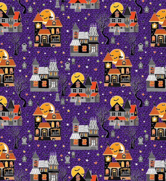GLOW-O-WEEN - HAUNTED HOUSES PURPLE